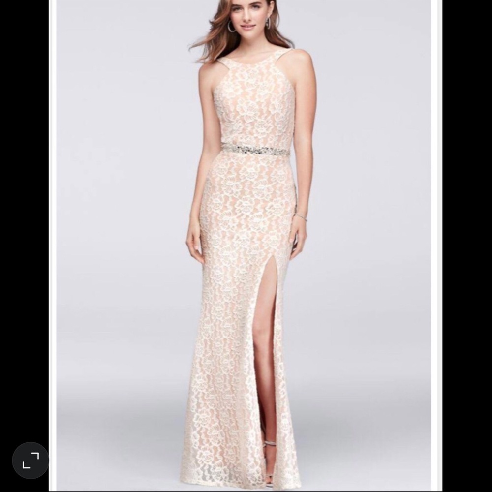 City Triangles Formal Dress Cream Lace Size 15